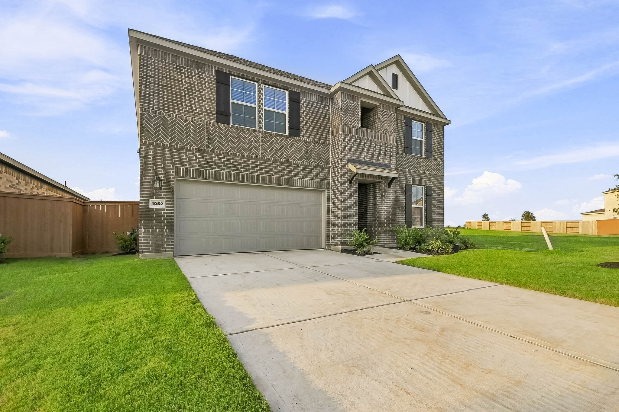 A house with a garage.