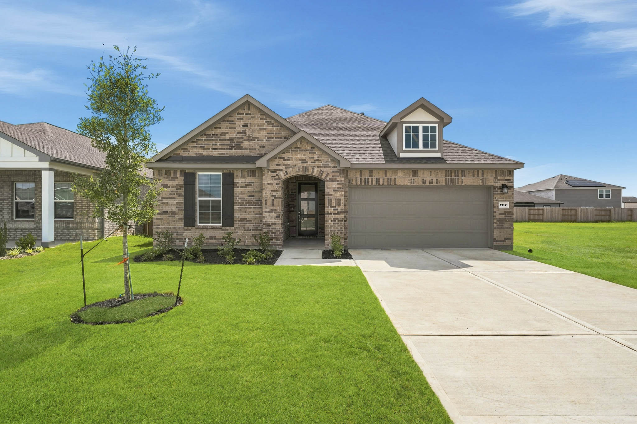 A house with a driveway.