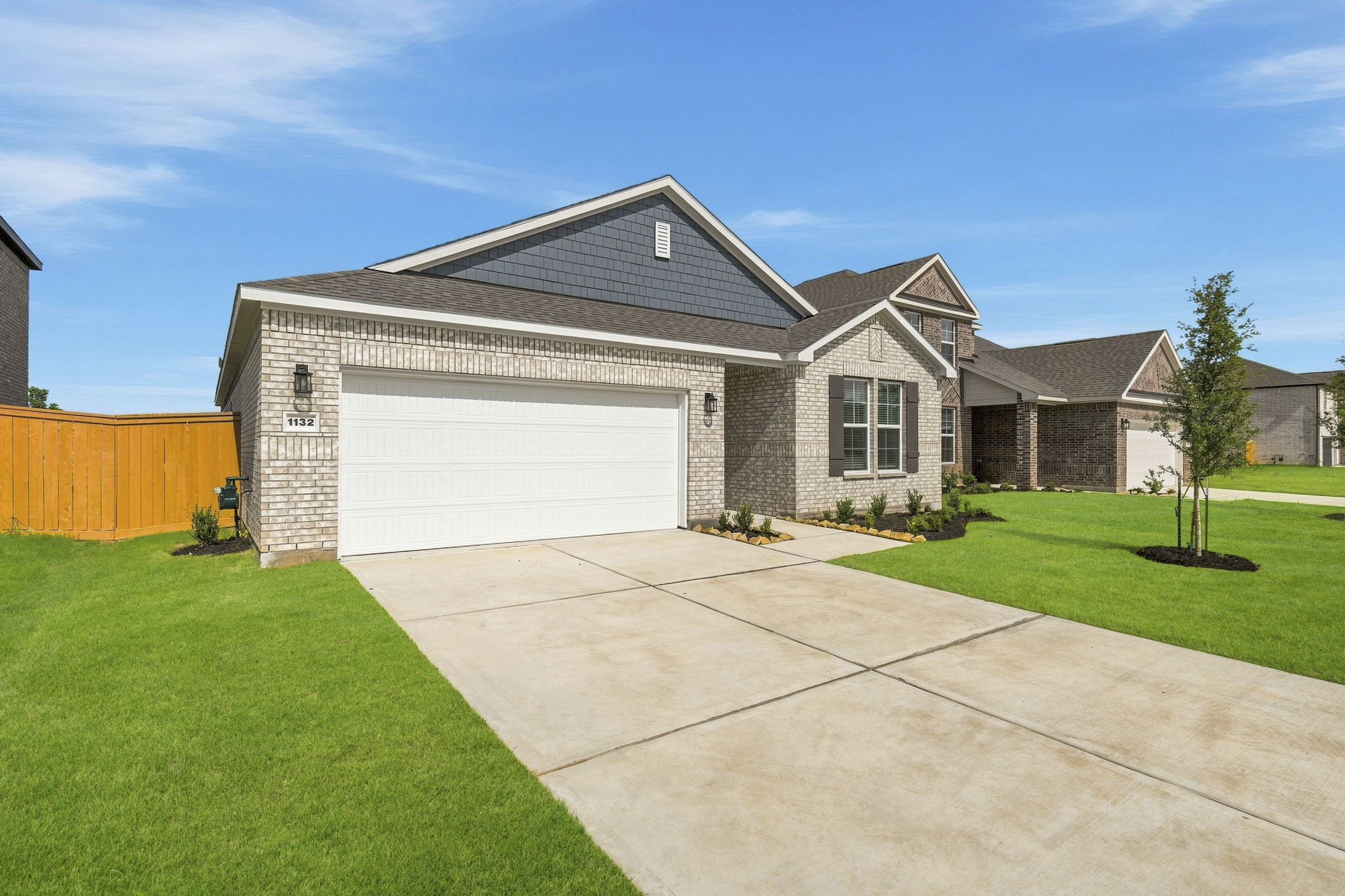 A house with a garage.