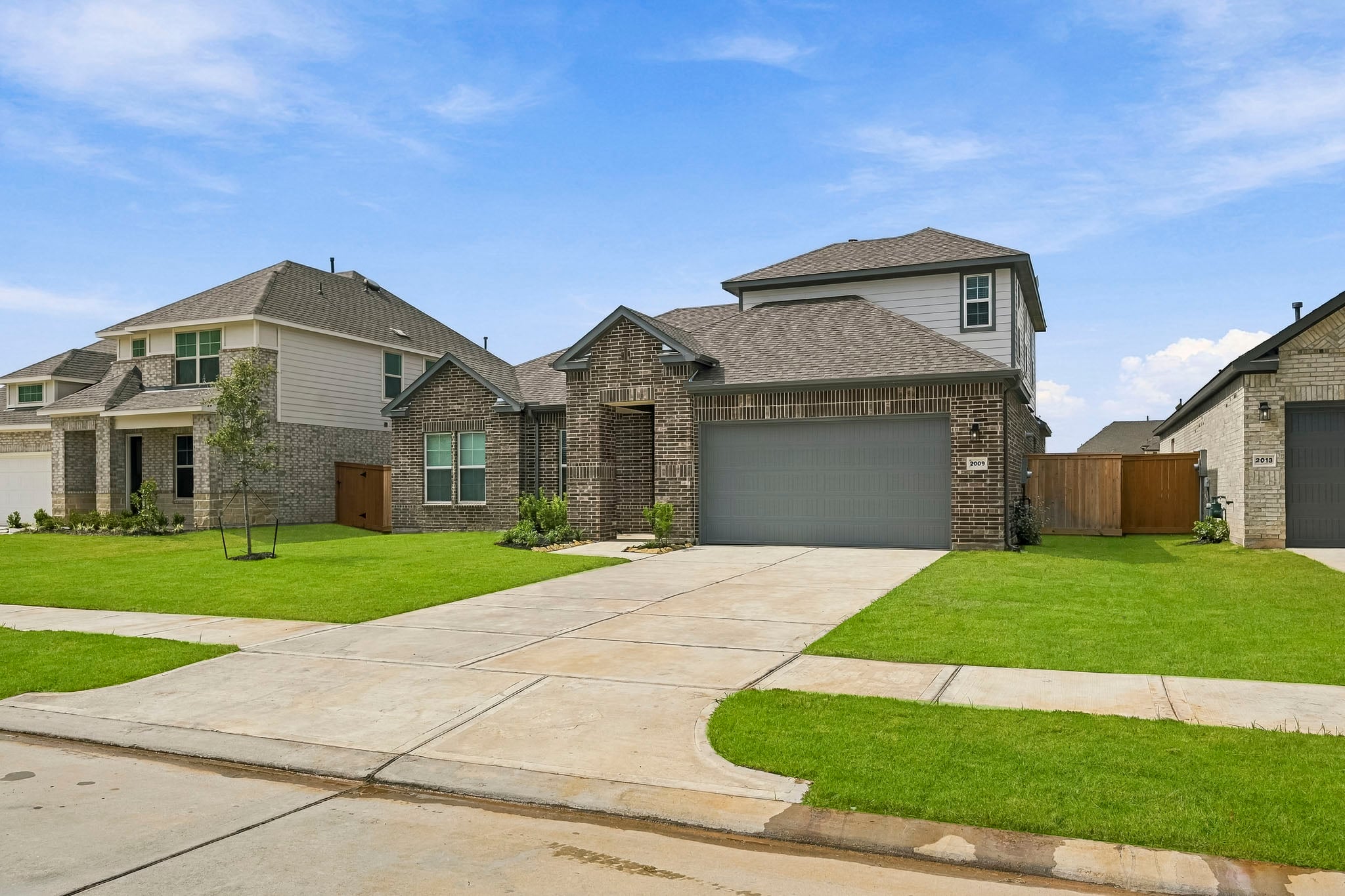 A house with a driveway.