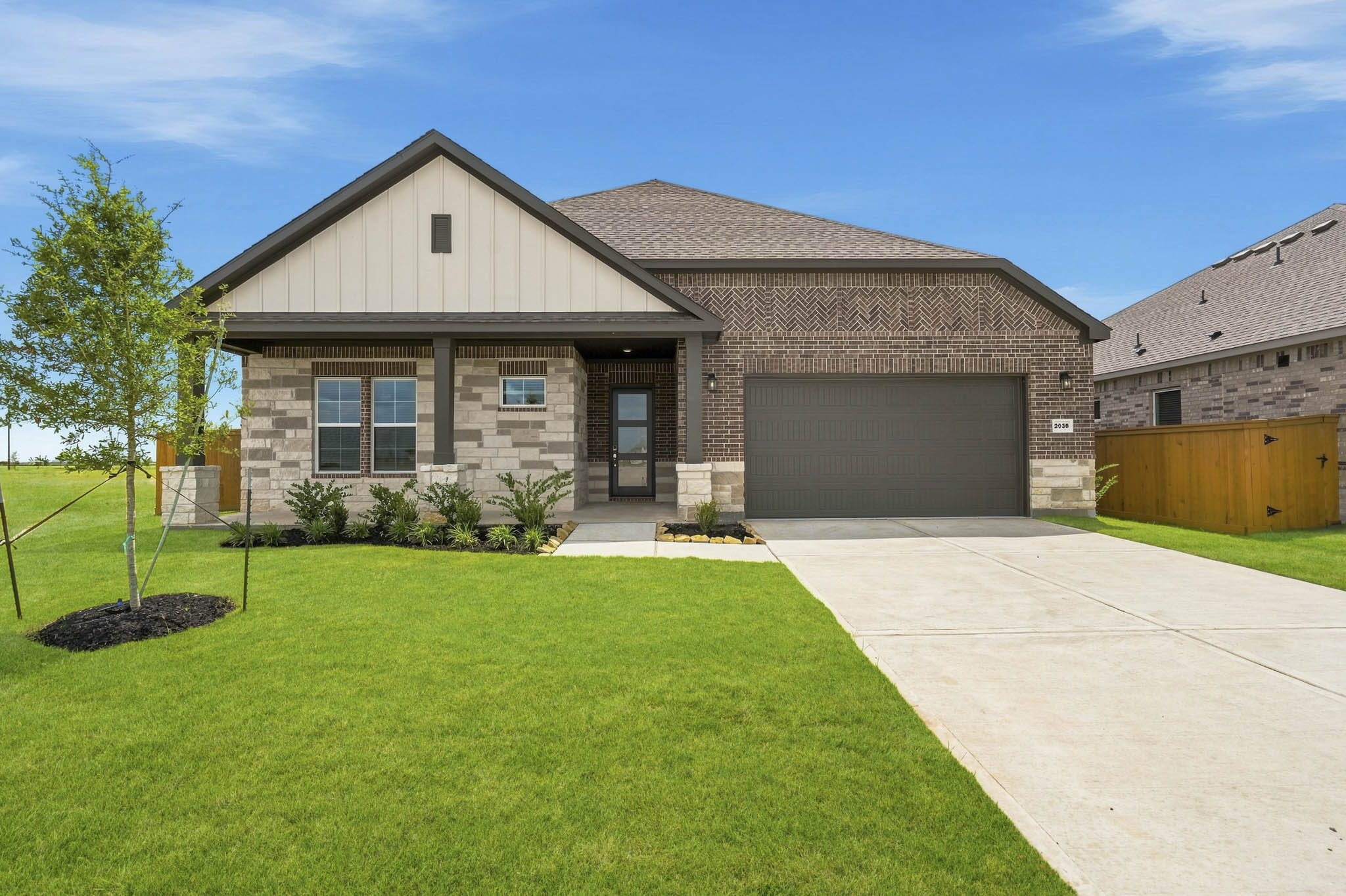 A house with a driveway.
