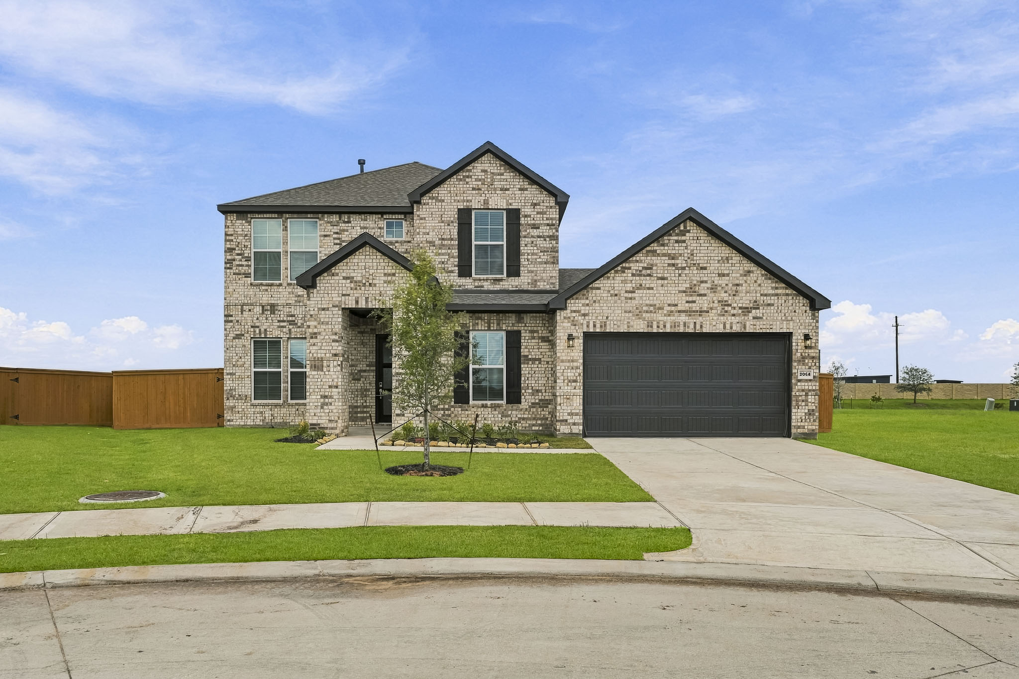 A house with a garage.