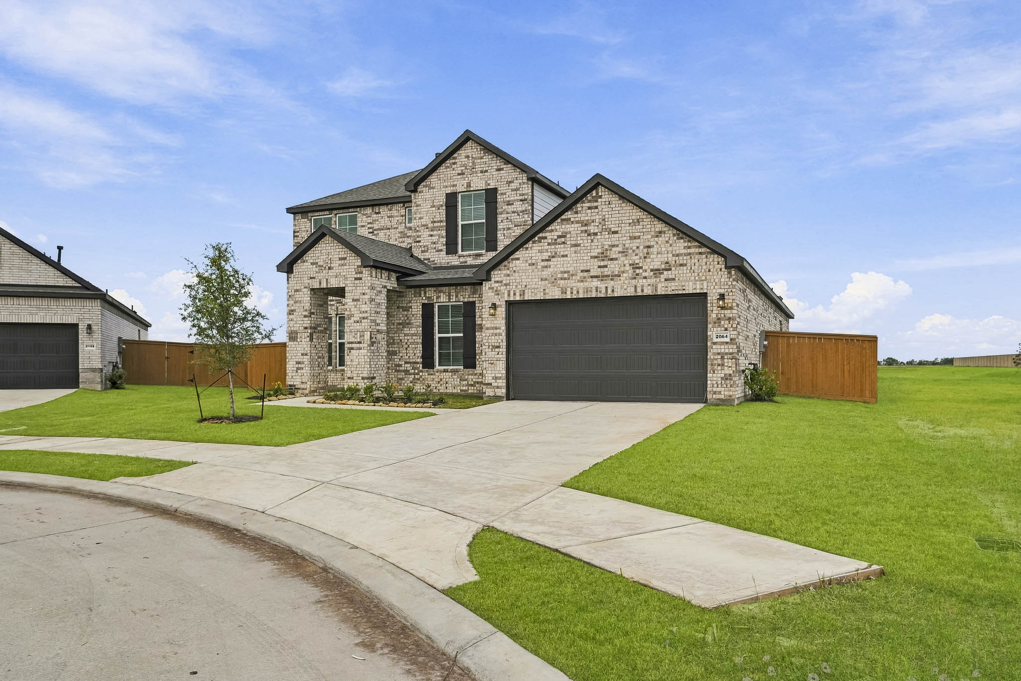 A house with a garage.