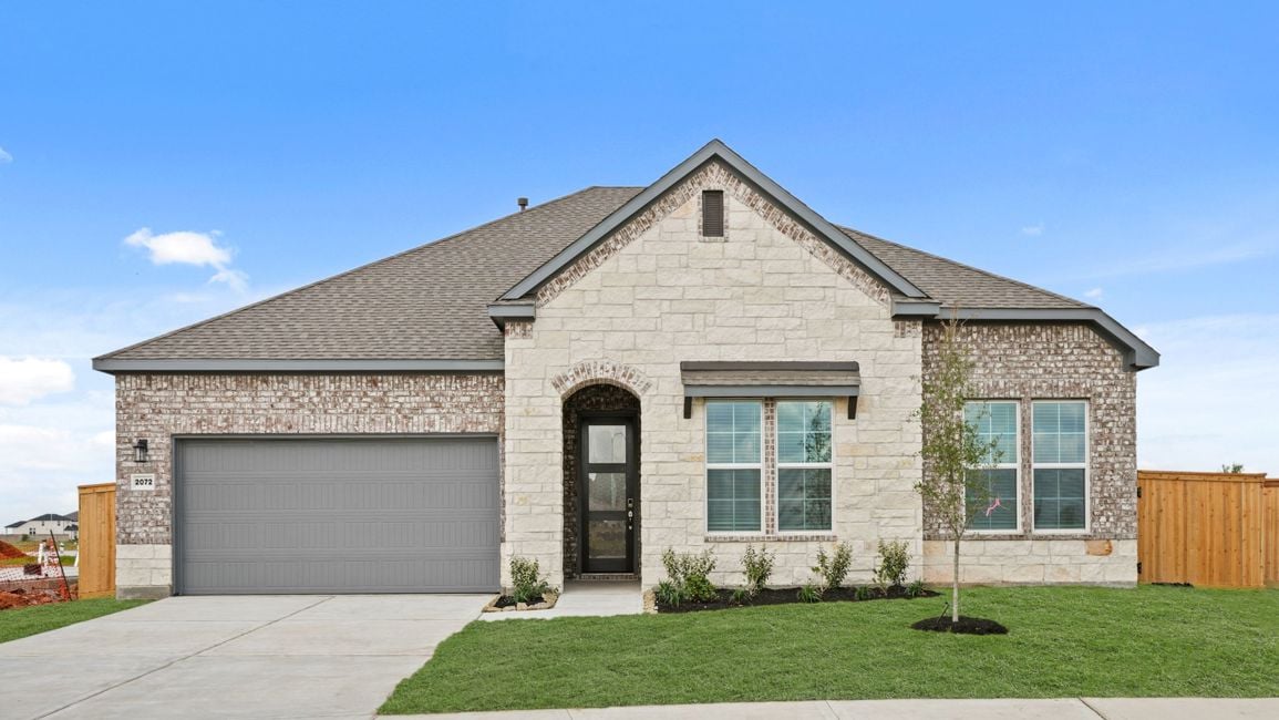 A house with a garage.