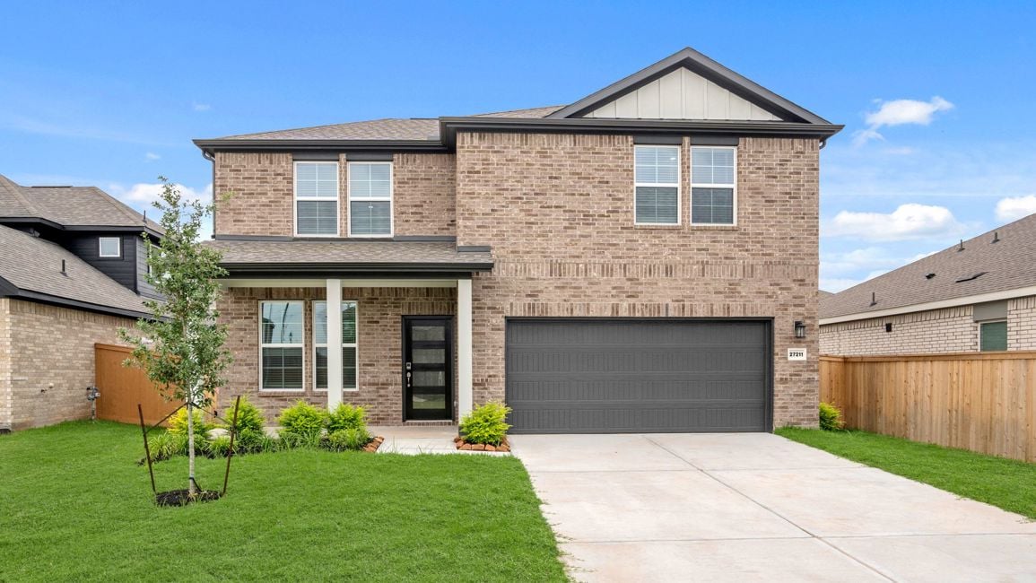 A house with a garage.