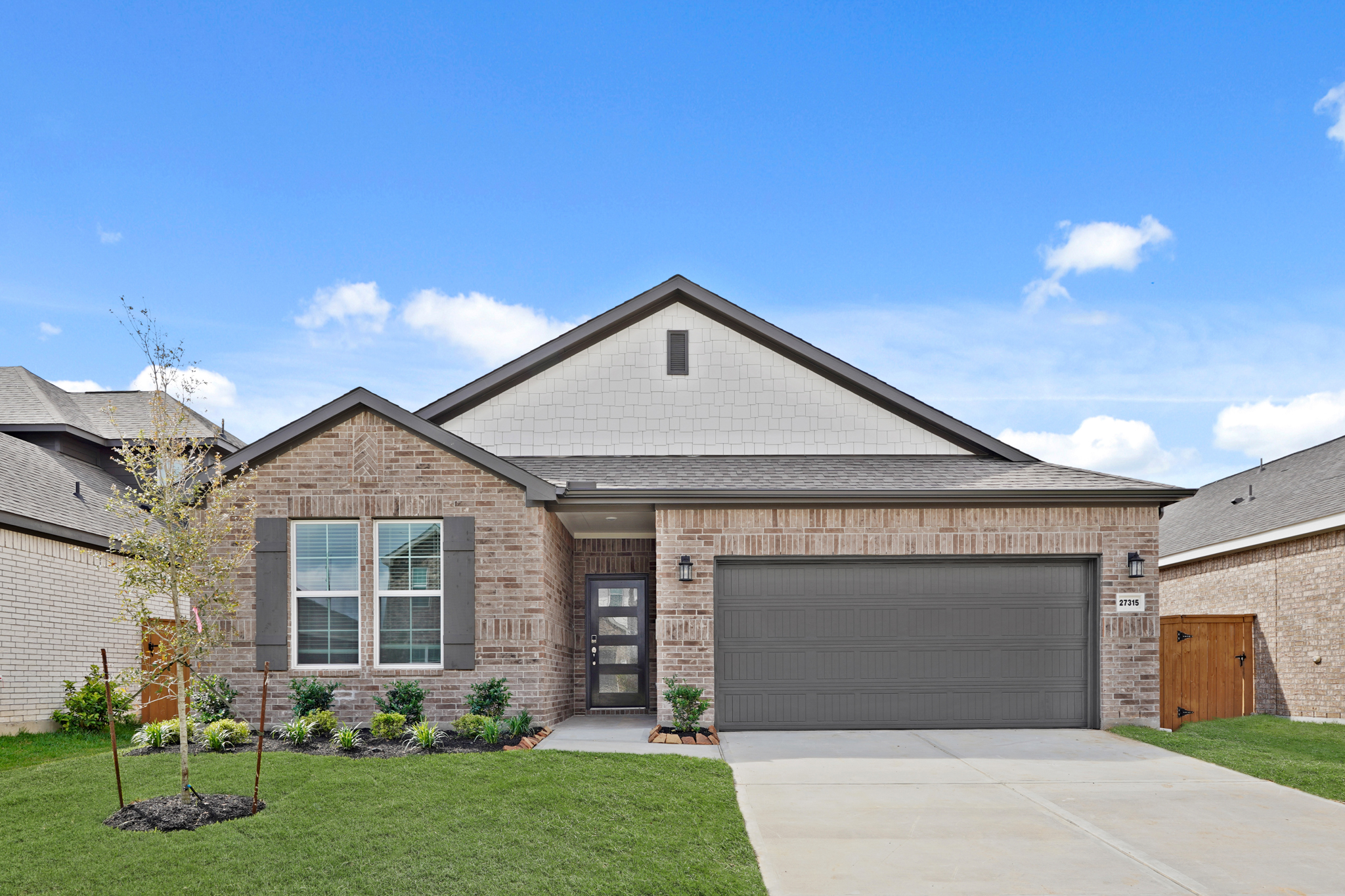 A house with a garage.