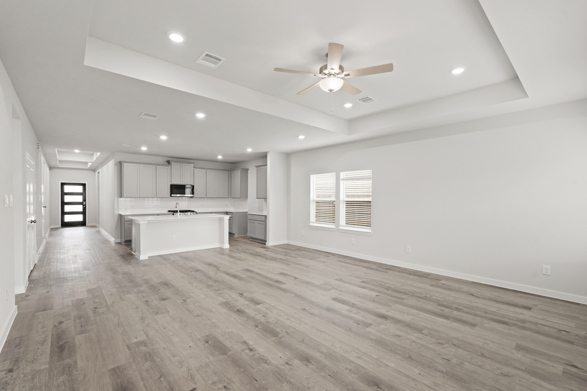 A large empty kitchen.