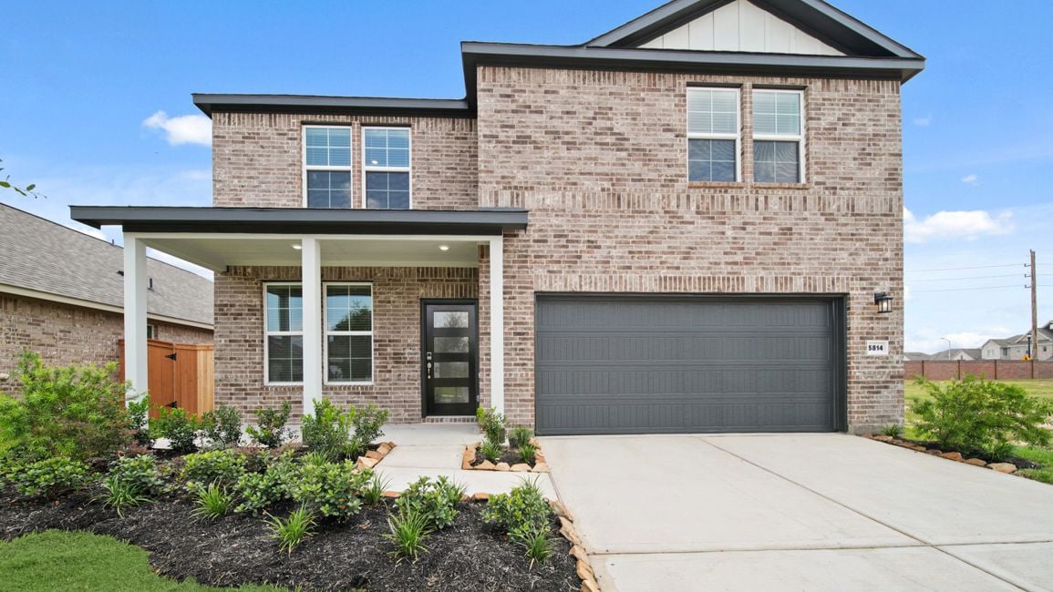 A house with a garage.