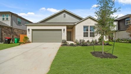 A house with a driveway.