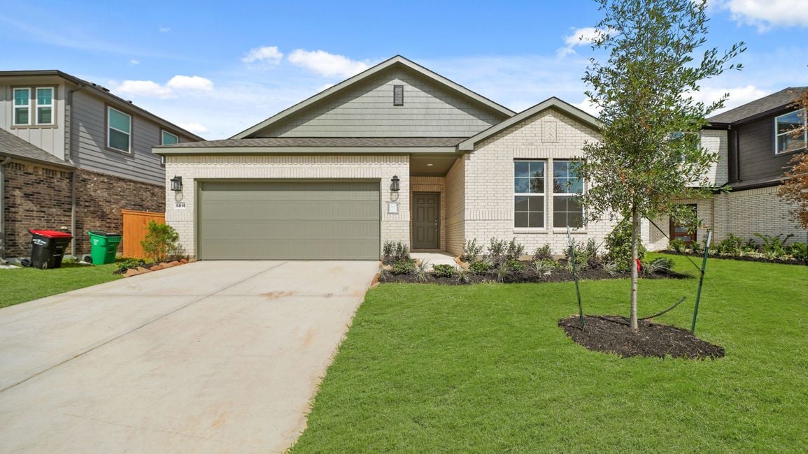 A house with a driveway.