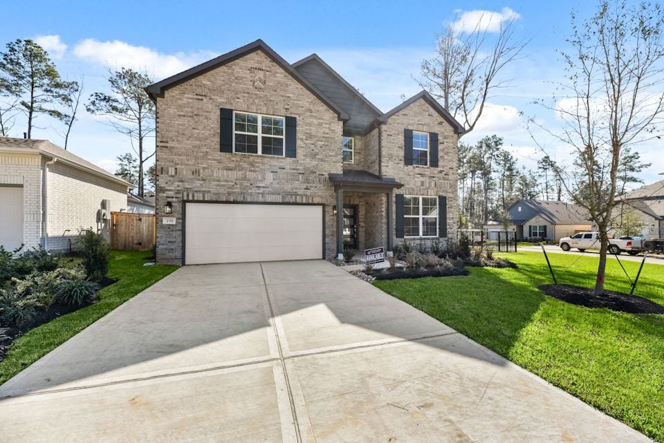 A house with a driveway.