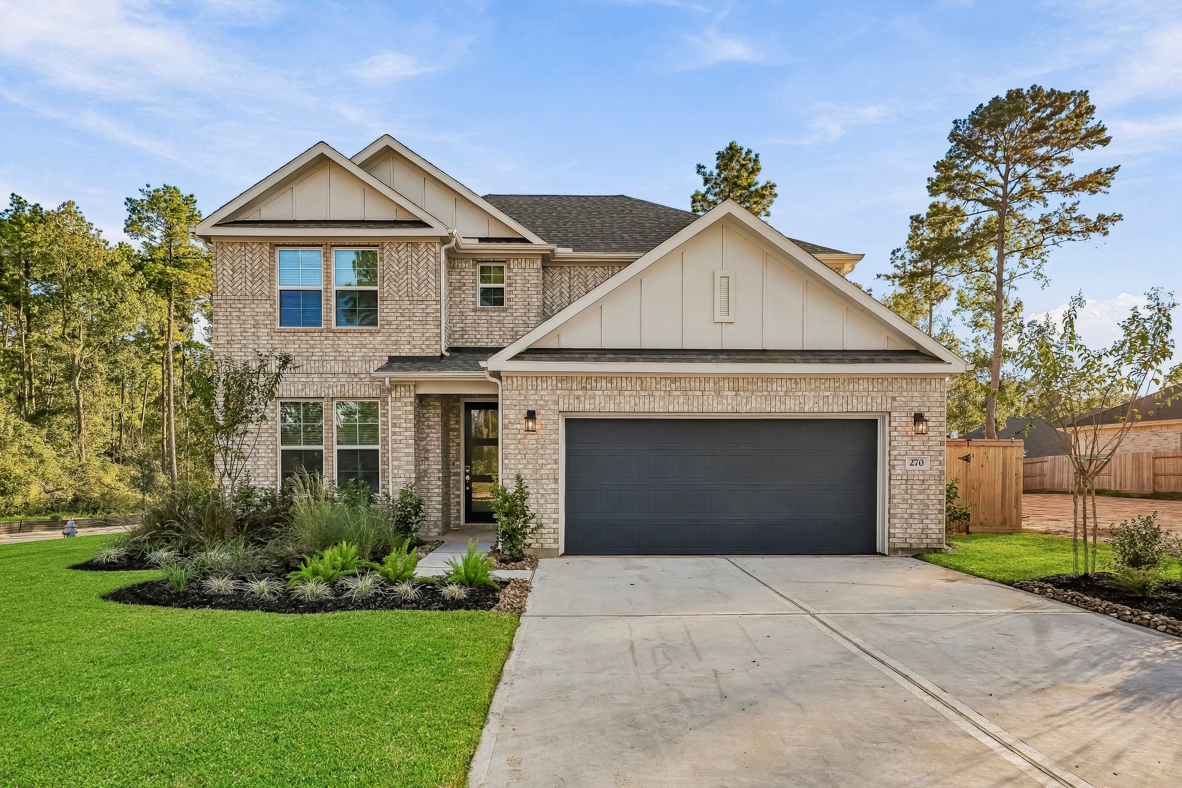 A house with a garage.