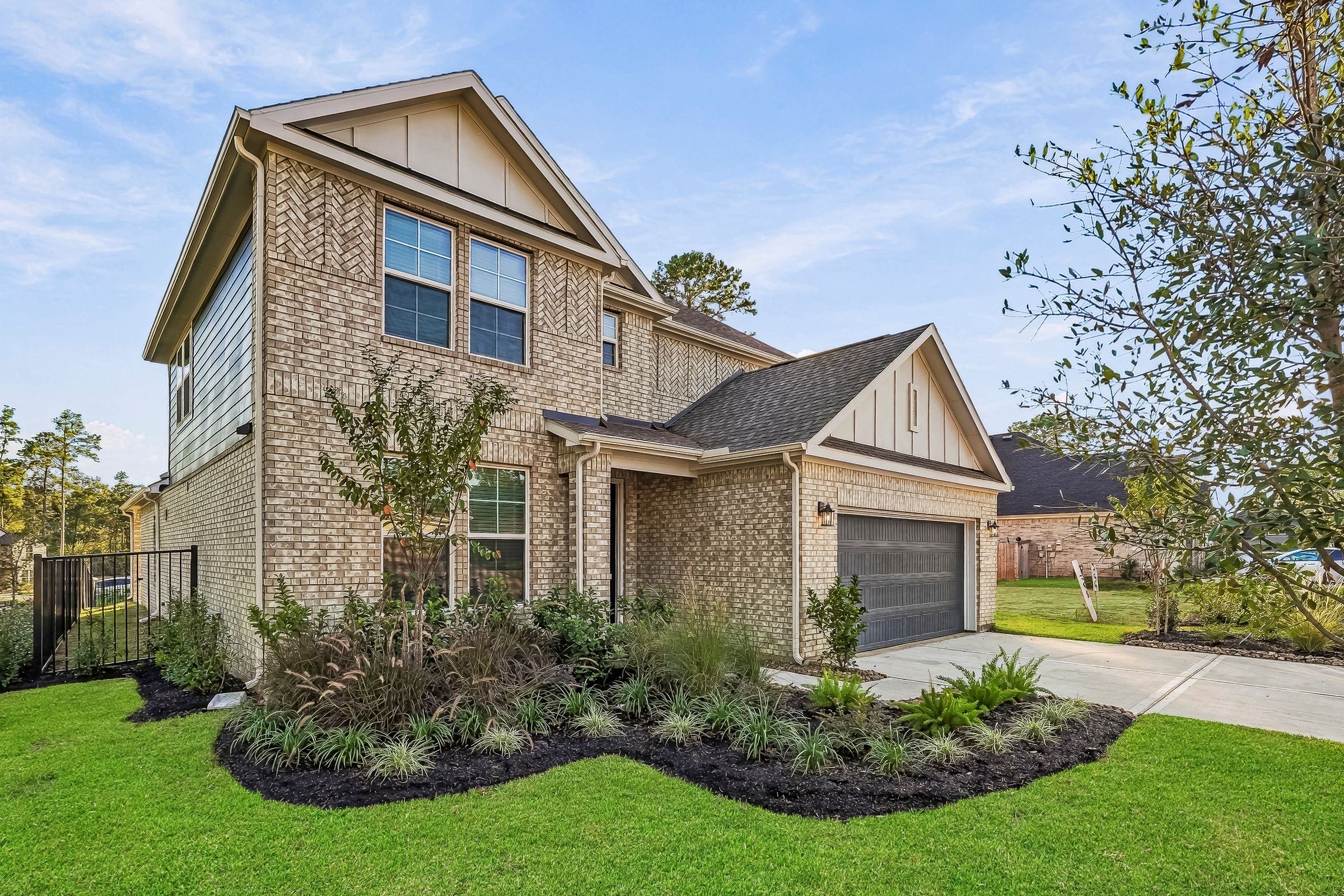 A house with a large front yard.