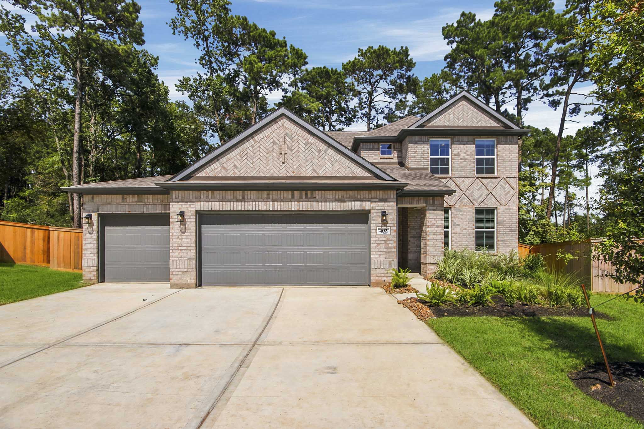 A house with a garage.