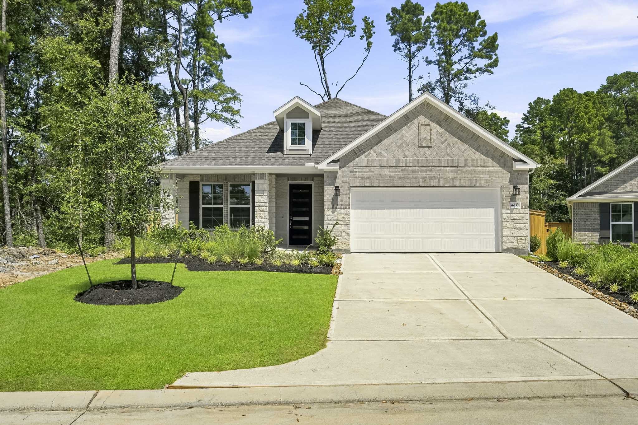 A house with a driveway.