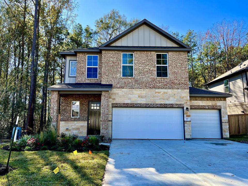 A house with a garage.