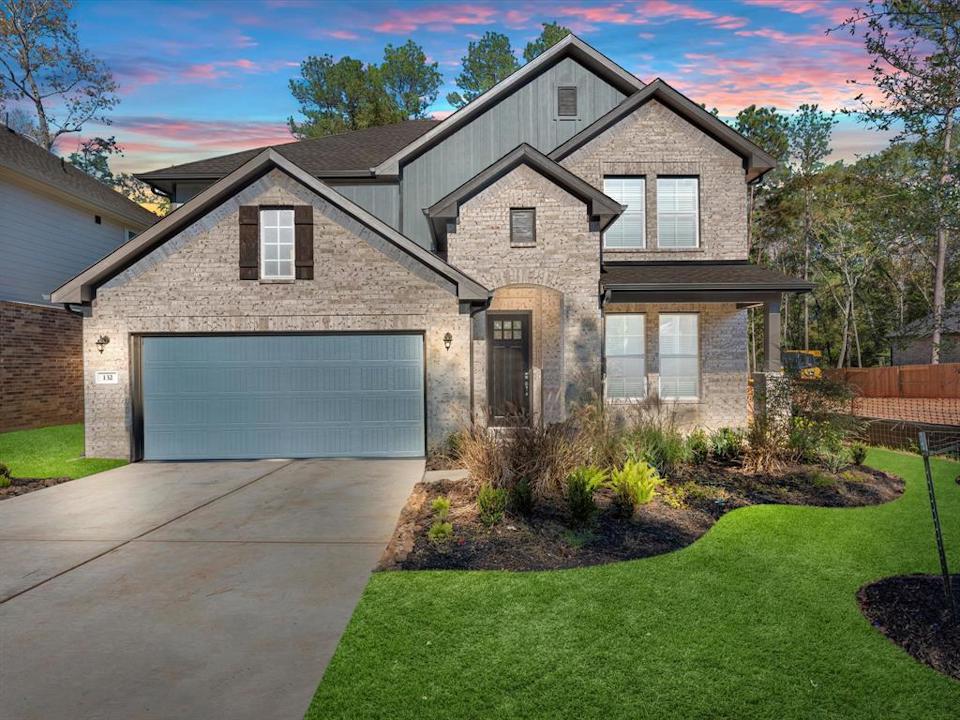 A house with a garage.