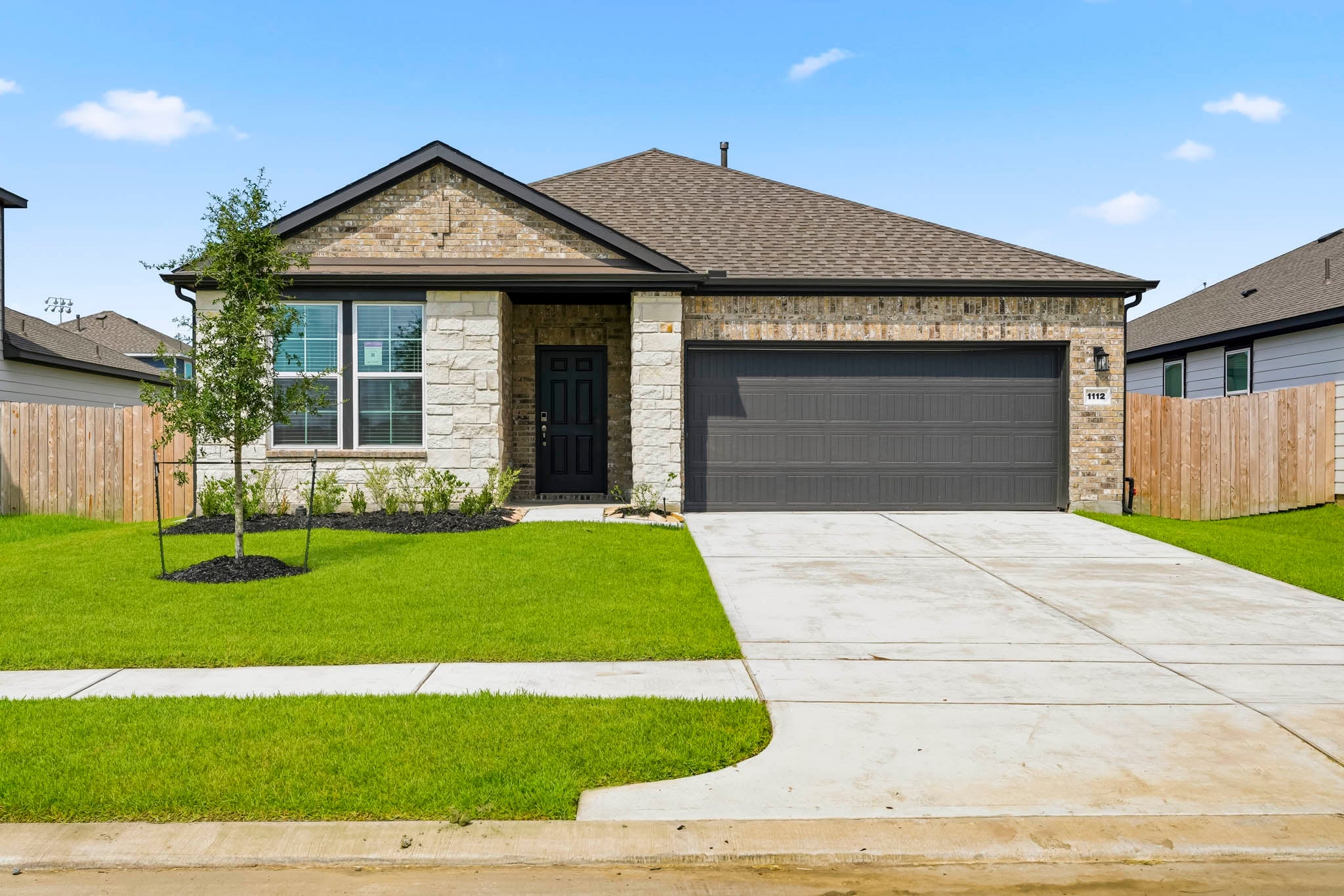 A house with a garage.