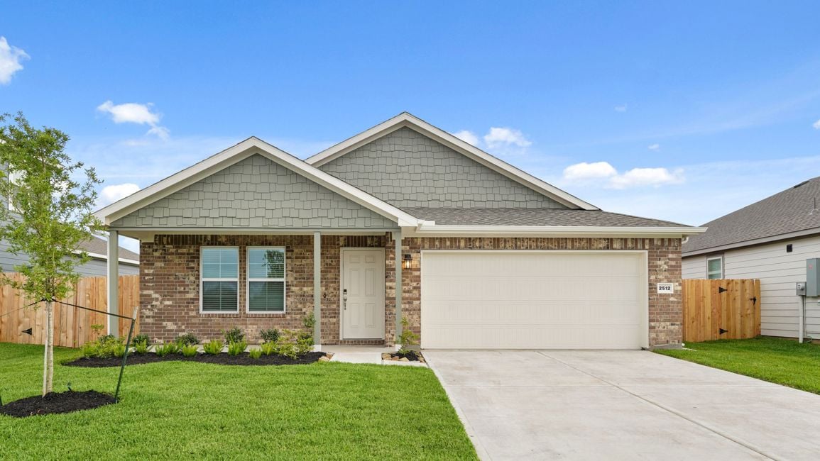 A house with a garage.