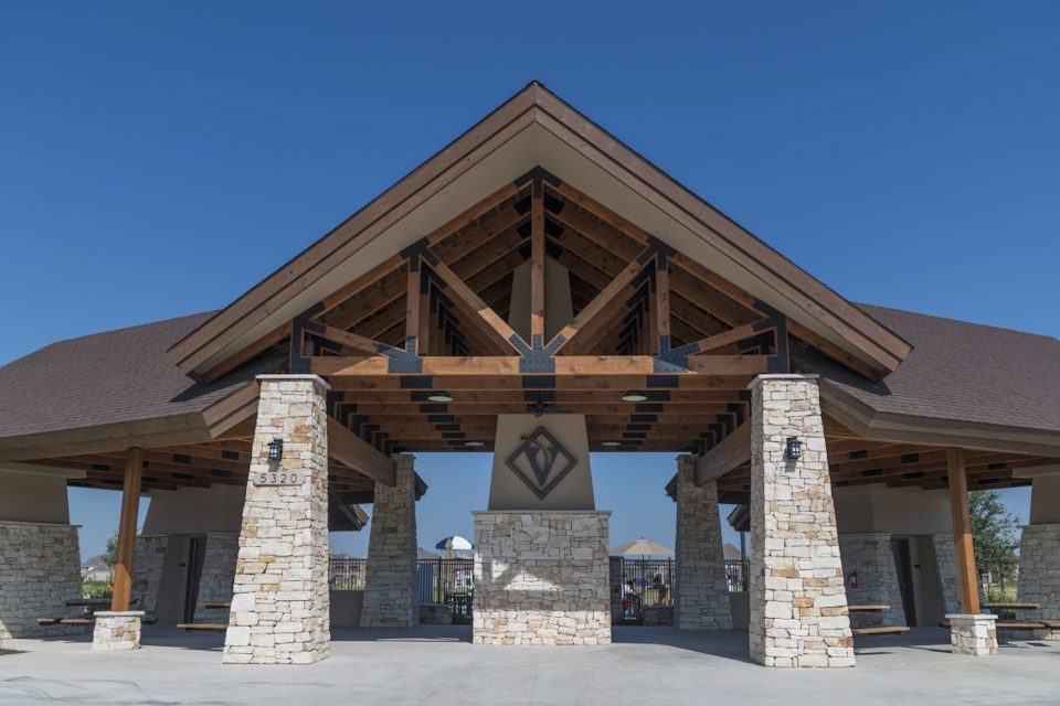 A building with a large archway.