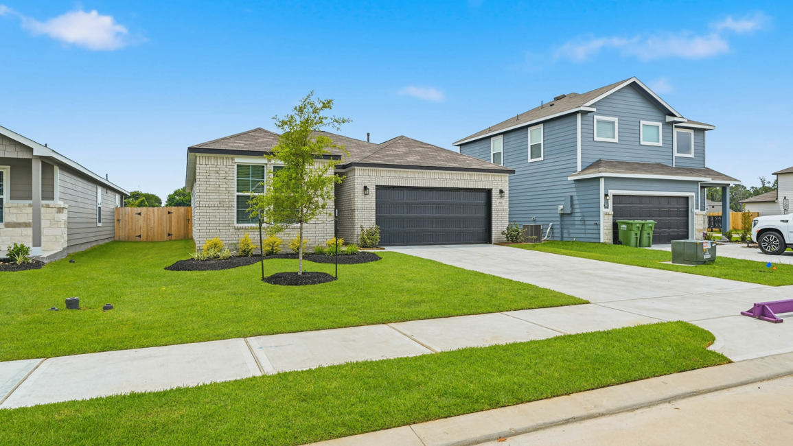 A house with a driveway.