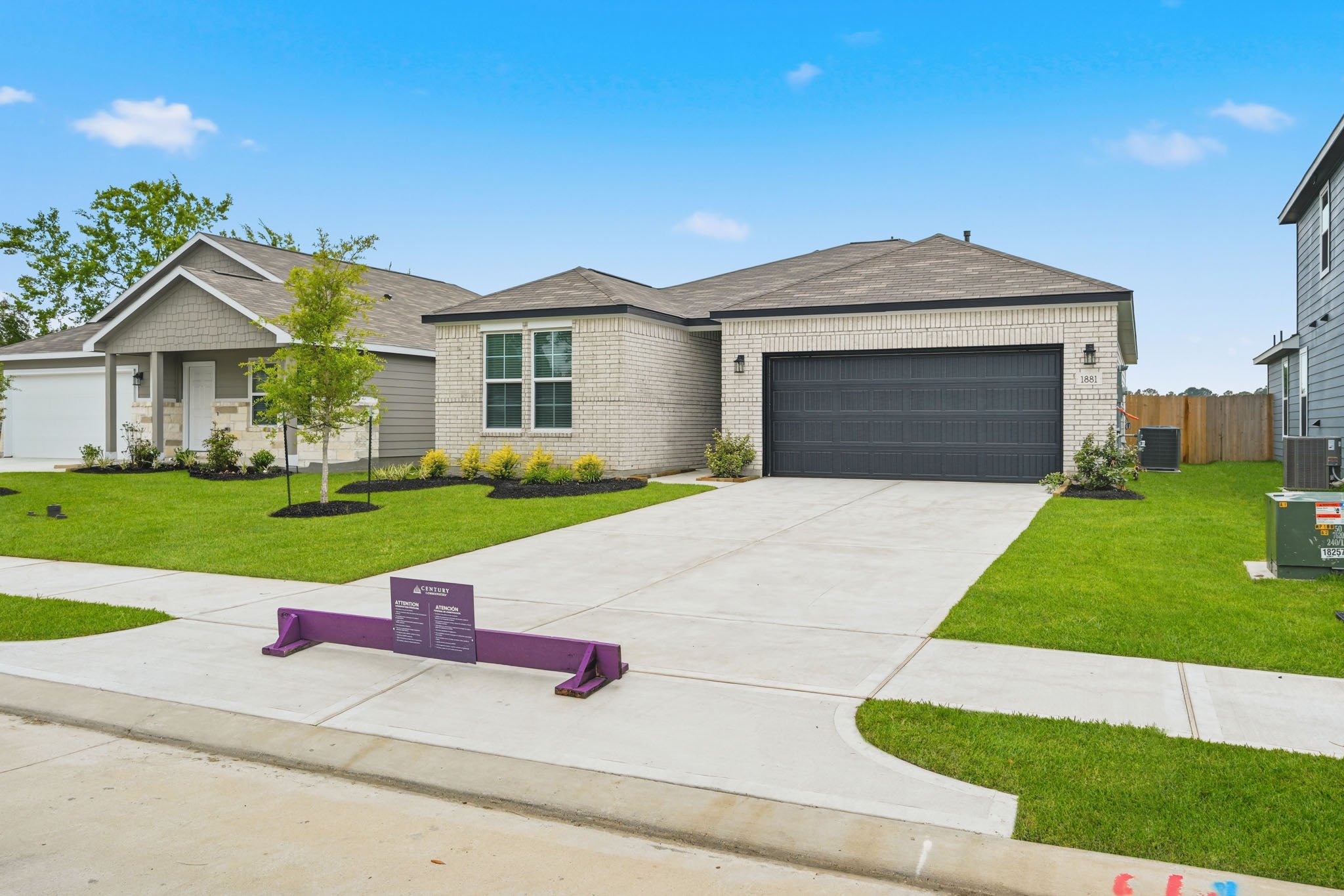 A house with a driveway.