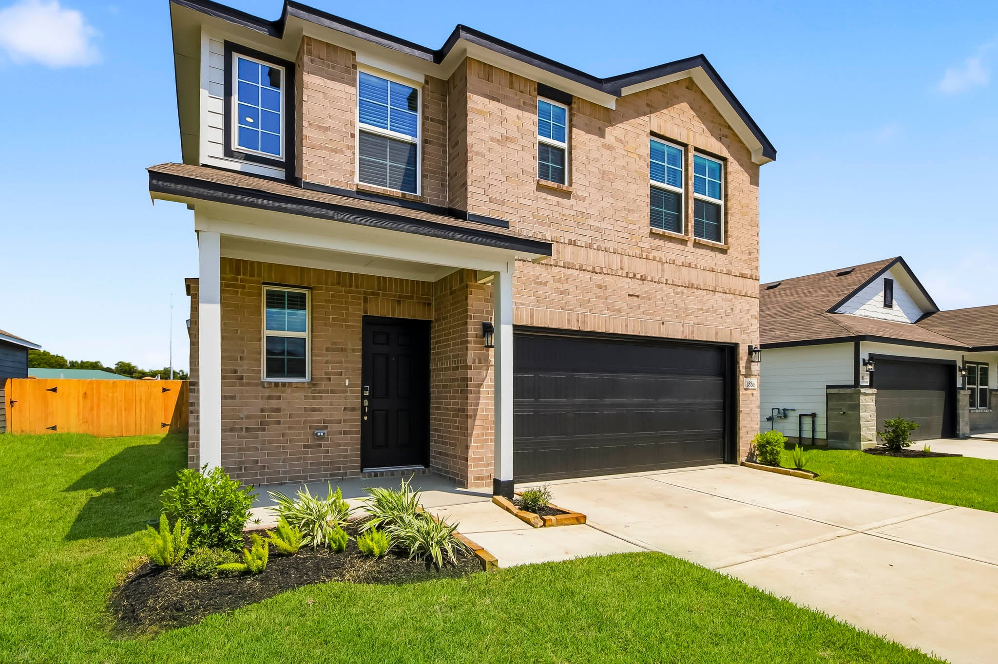 A house with a garage.