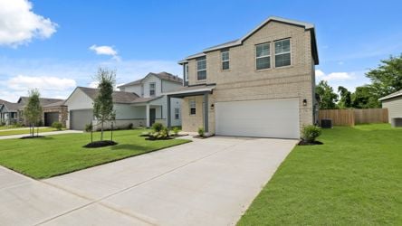 A house with a driveway.