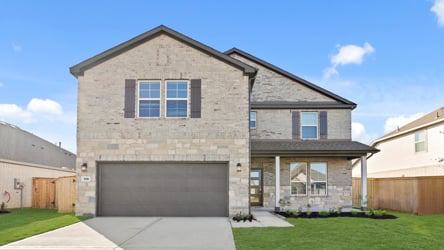 A house with a garage.