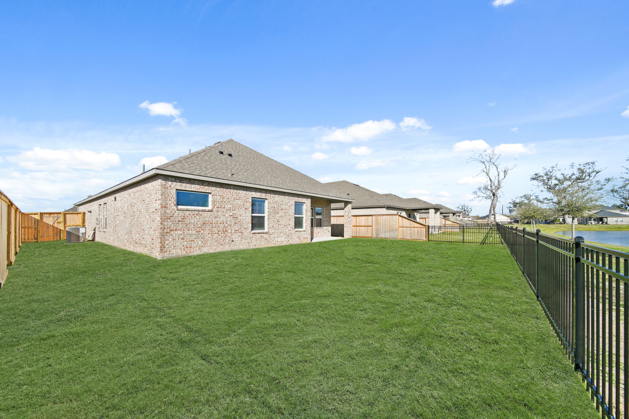 A house with a fence around it.
