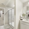 Santiago model primary bathroomat Hidden Springs in New Braunfels, TX by Century Communities