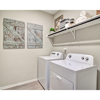 Laundry room with white appliances