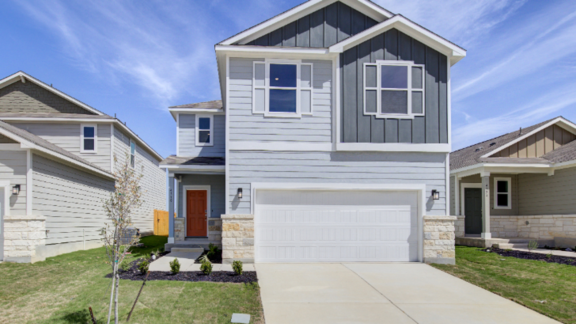 A house with a garage.