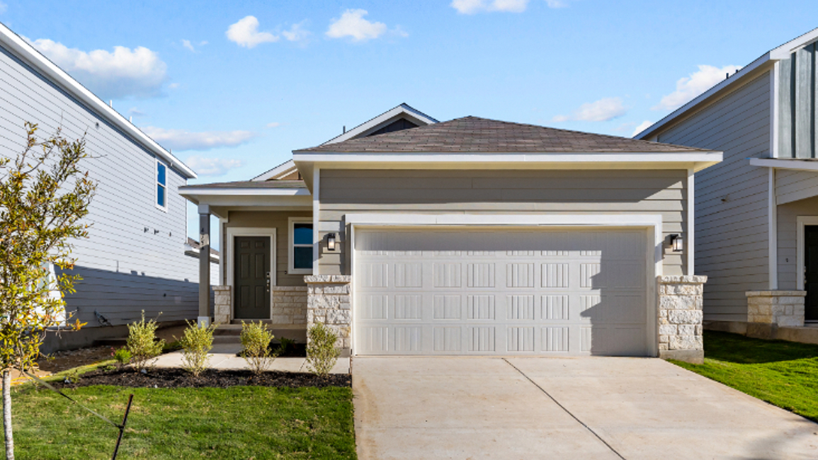 A house with a garage.