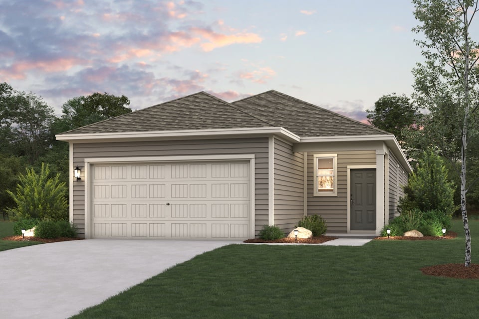 A house with a garage.
