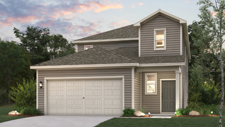 A house with a garage.