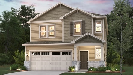 A house with a large front yard.