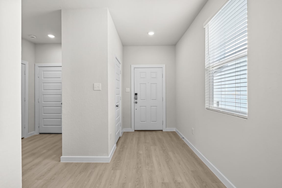 A room with white doors.