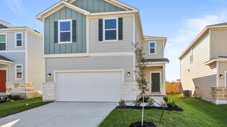 A house with a garage.