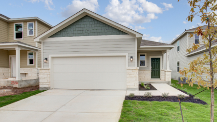 A house with a garage.