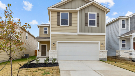 A house with a garage.