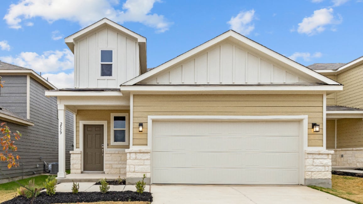 A house with a garage.