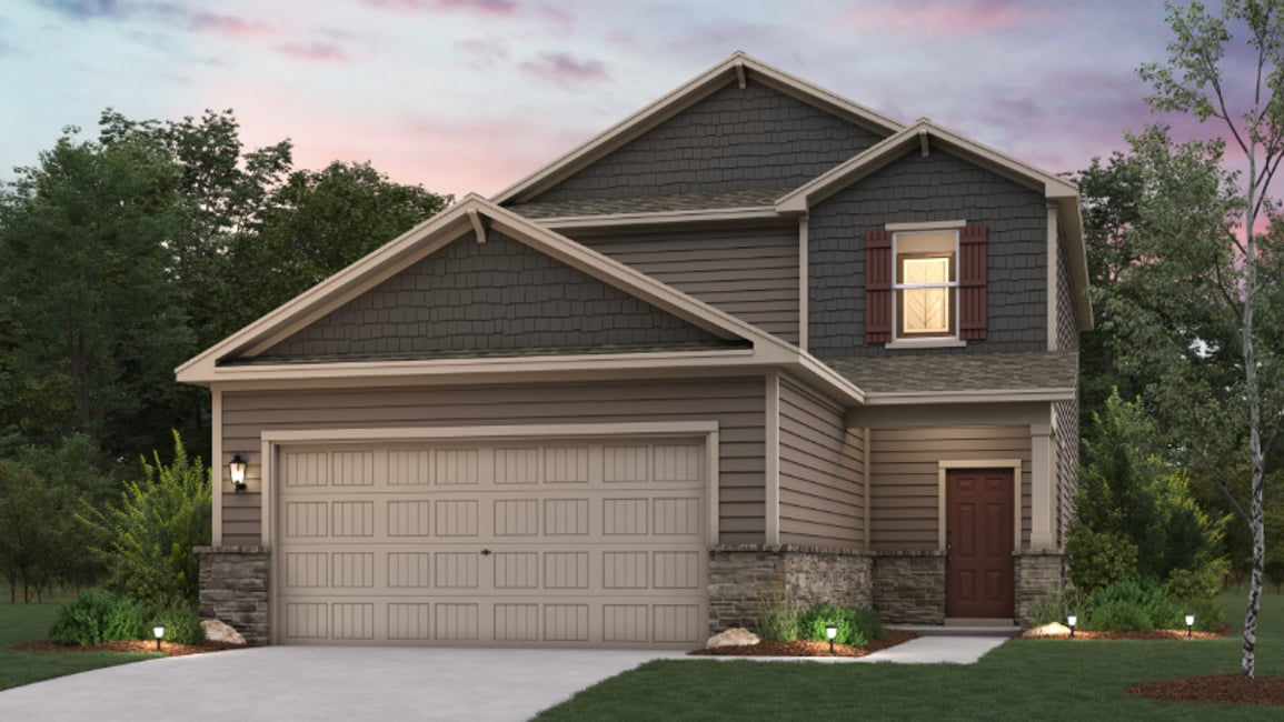 A house with a garage.