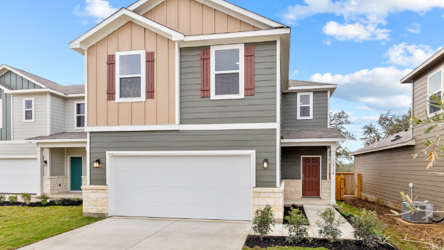 A house with a garage.