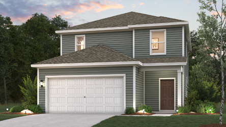 A house with a garage.