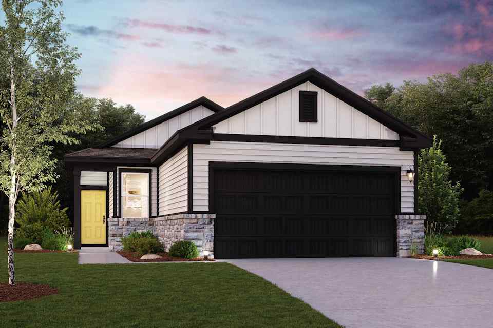 A house with a garage.