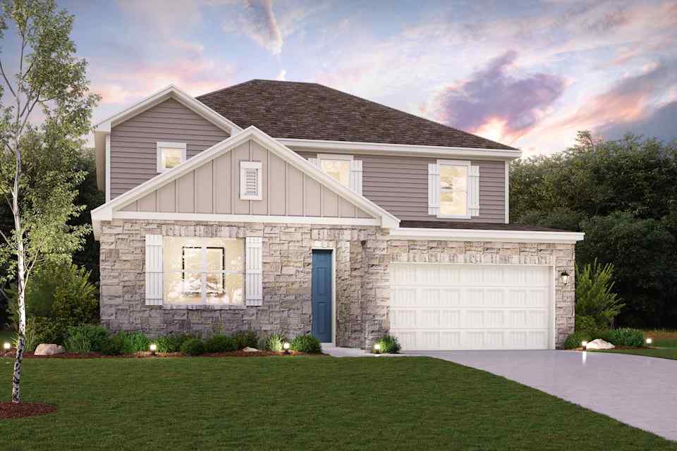A house with a garage.