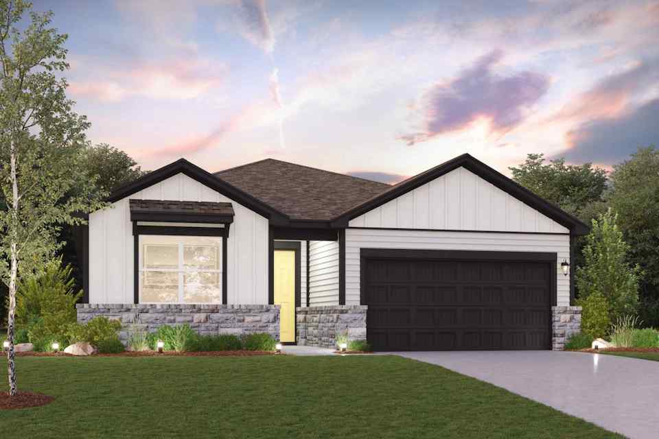 A house with a garage.