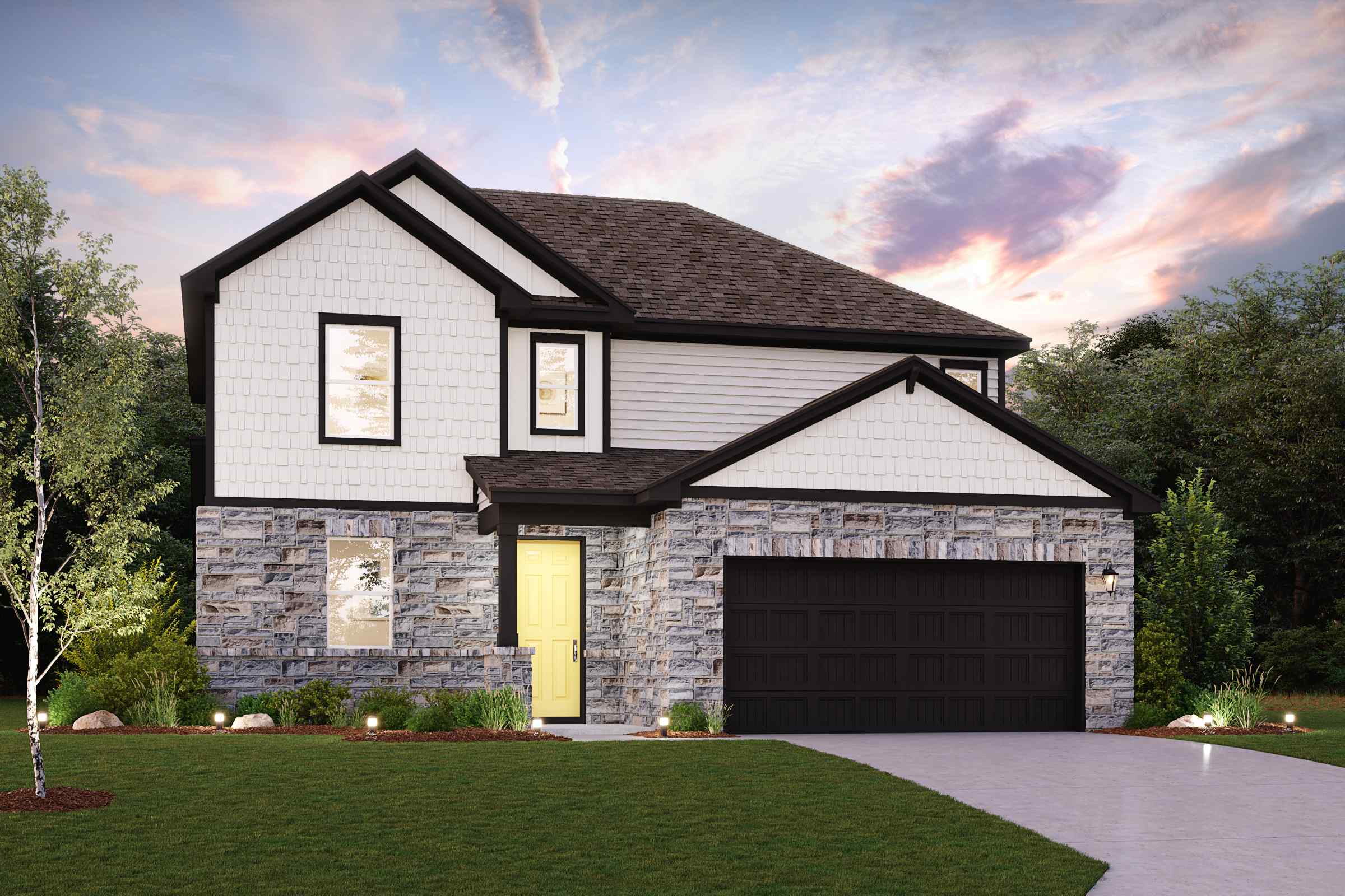 A house with a garage.