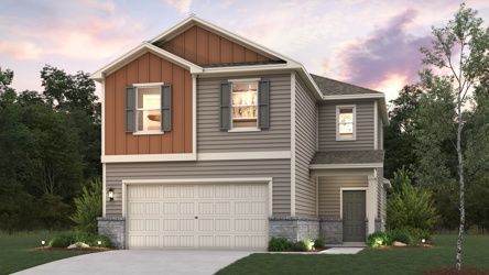 A house with a garage.